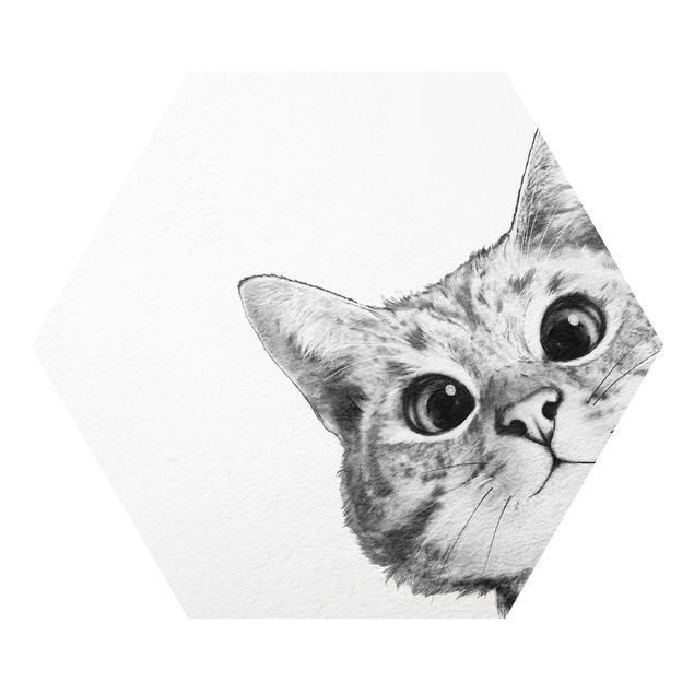 Obraz z kotem Ilustracja kota Rysunek czarno-biały