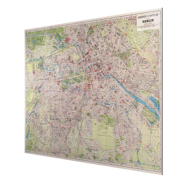 Obrazy do salonu nowoczesne Mapa miasta w stylu vintage Berlin