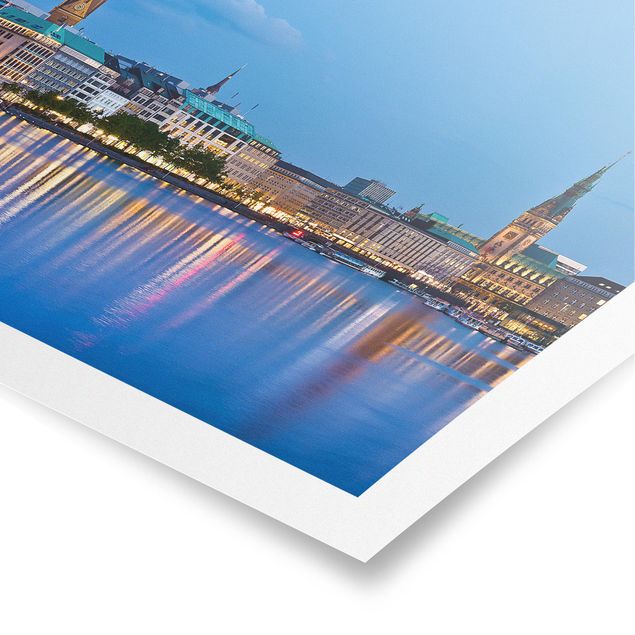 Plakaty architektoniczne panorama Hamburga
