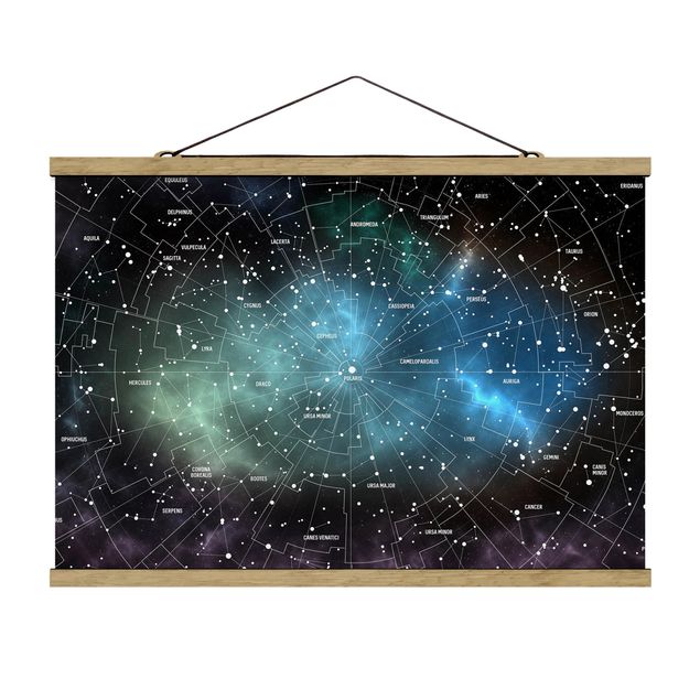 Obraz czarny Obrazy gwiazd Mapa mgławic galaktyk