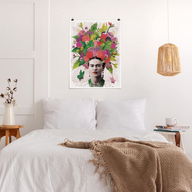 Nowoczesne obrazy Frida Kahlo - Portret z kwiatami