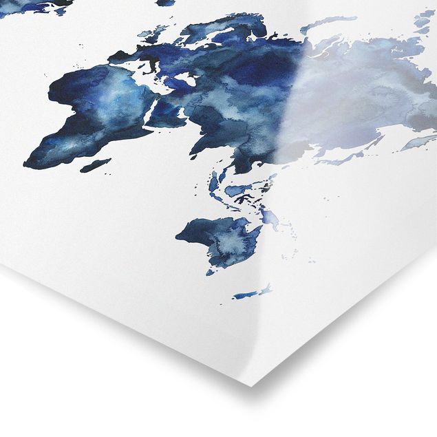 Obrazy Wodna mapa świata światło