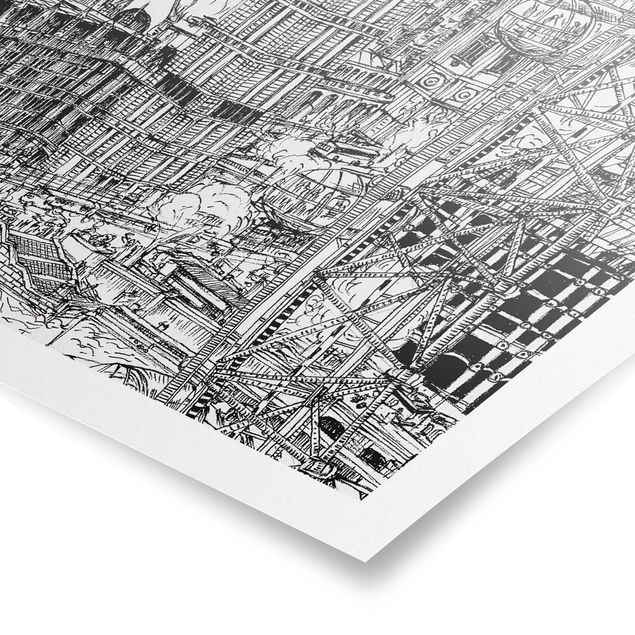 Obrazki czarno białe Studium miasta - London Eye