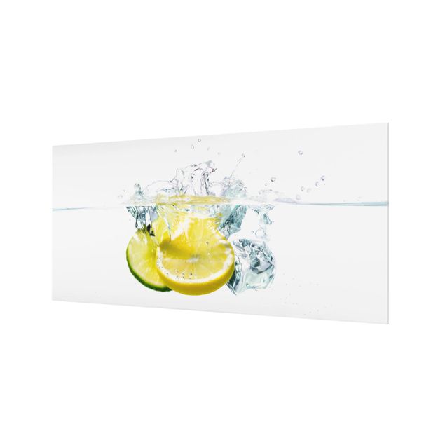 Panel szklany do kuchni - Cytryna i limonka w wodzie