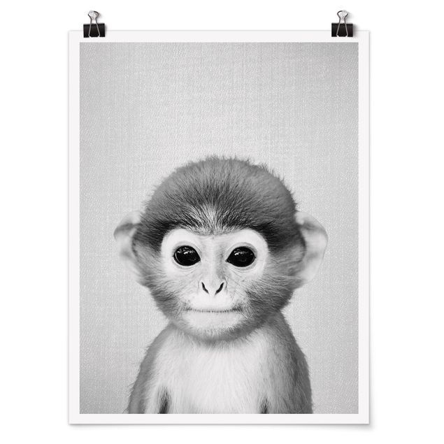 Obrazy nowoczesne Baby Monkey Anton Black And White