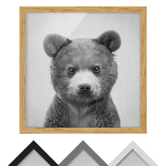 Nowoczesne obrazy Baby Bear Bruno Black And White