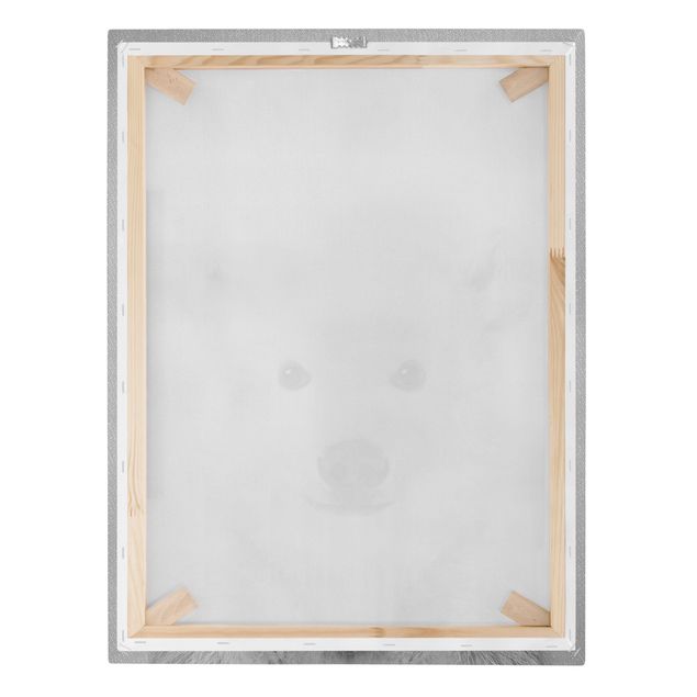 Obrazy na płótnie czarno biały Baby Polar Bear Emil Black And White
