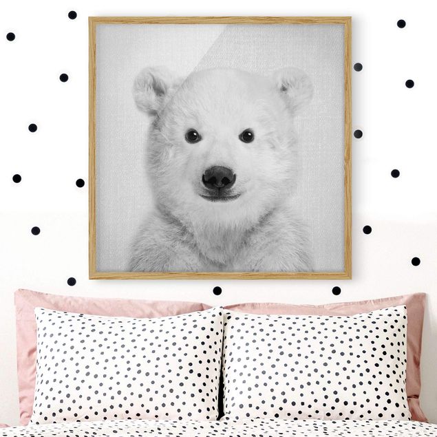 Obrazy miś Baby Polar Bear Emil Black And White