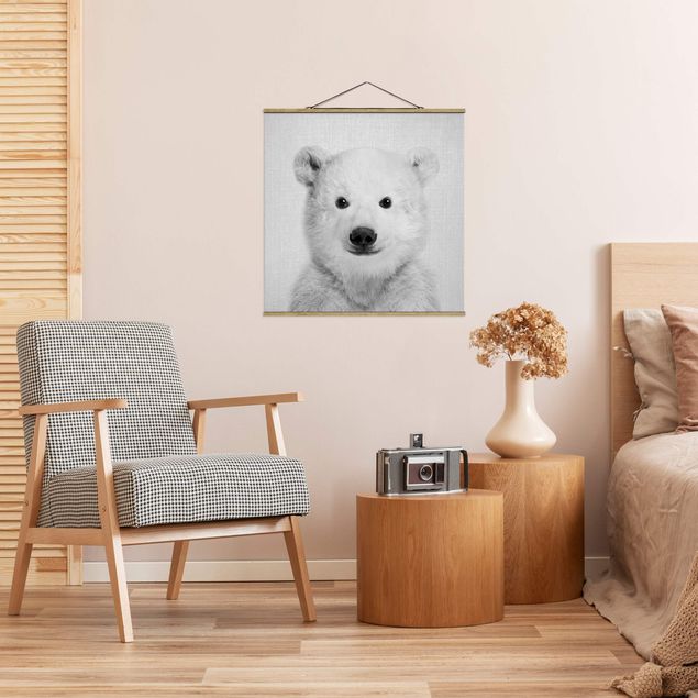 Obrazy do salonu Baby Polar Bear Emil Black And White