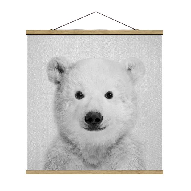 Obrazy nowoczesny Baby Polar Bear Emil Black And White