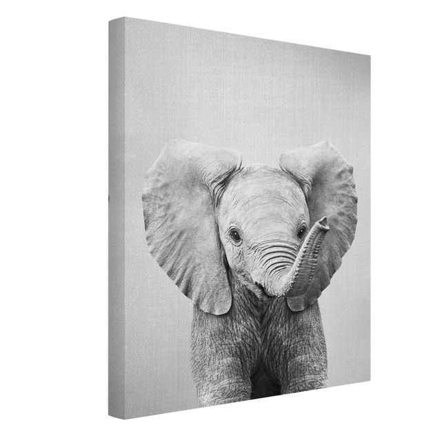 Obrazy nowoczesne Baby Elephant Elsa Black And White