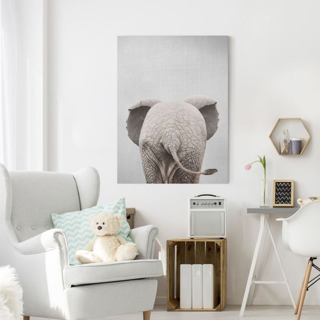 Obrazy do salonu nowoczesne Baby Elephant From Behind