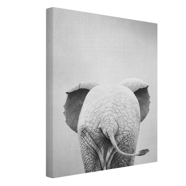 Nowoczesne obrazy Baby Elephant From Behind Black And White