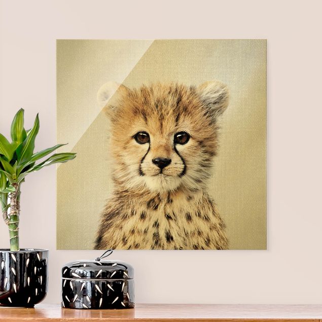 Obrazy na szkle kwadrat Baby Cheetah Gino