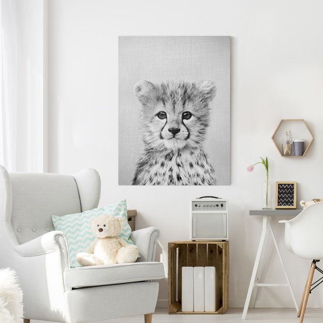 Obrazy do salonu Baby Cheetah Gino Black And White