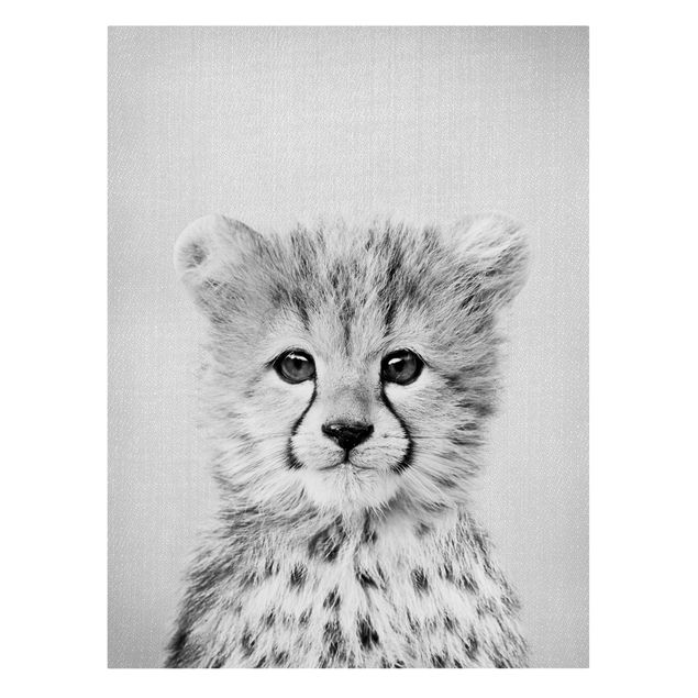 Obraz kota na płótnie Baby Cheetah Gino Black And White
