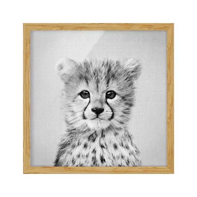 Nowoczesne obrazy do salonu Baby Cheetah Gino Black And White