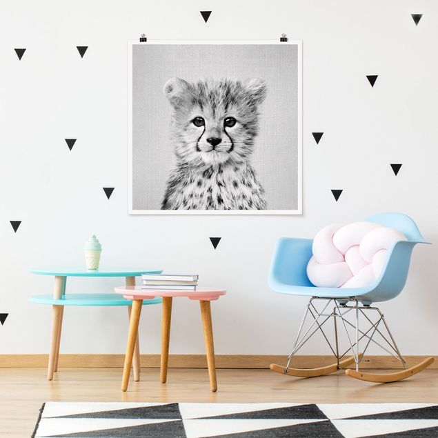 Nowoczesne obrazy do salonu Baby Cheetah Gino Black And White