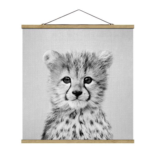 Obrazy ze zwierzętami Baby Cheetah Gino Black And White