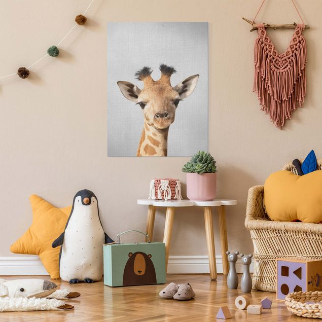 Nowoczesne obrazy do salonu Baby Giraffe Gandalf