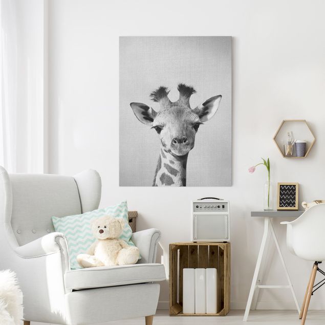 Obrazy nowoczesne Baby Giraffe Gandalf Black And White
