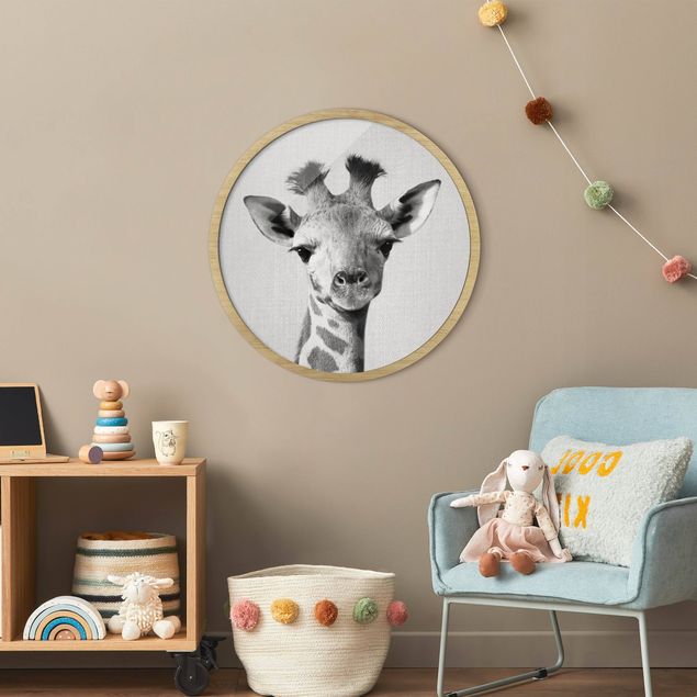 Obrazy żyrafa Mała Żyrafa Gandalf czarno-biały