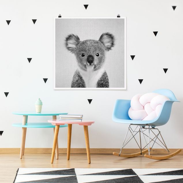 Nowoczesne obrazy do salonu Baby Koala Klara Black And White