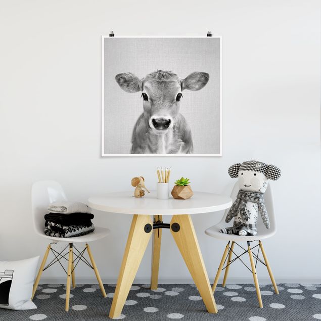Obrazy nowoczesne Baby Cow Kira Black And White