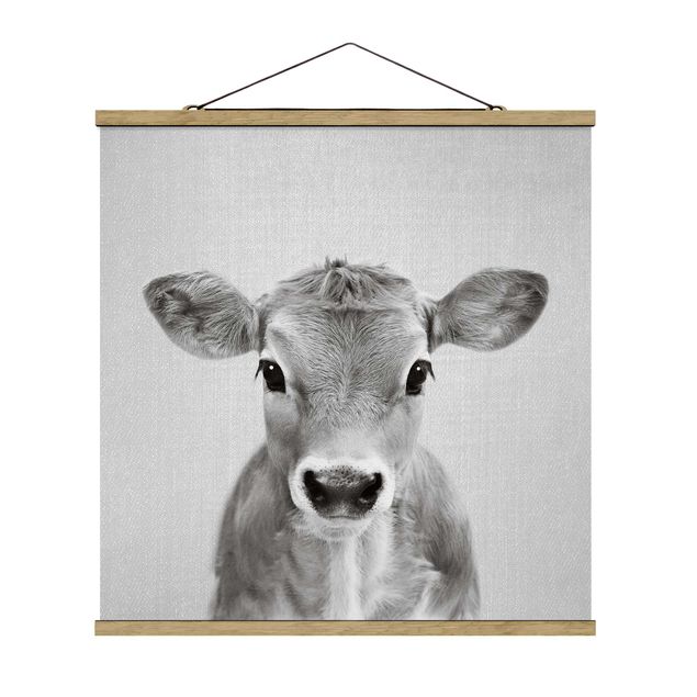 Obrazy zwierzęta Baby Cow Kira Black And White