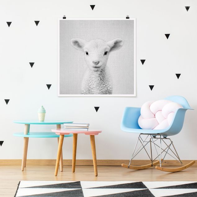 Obrazy do salonu nowoczesne Baby Lamb Lina Black And White