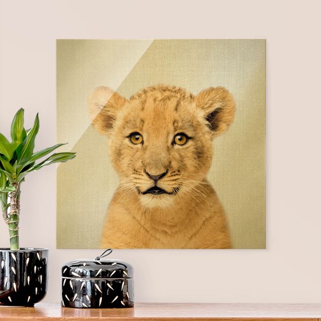 Obrazy na szkle kwadrat Baby Lion Luca
