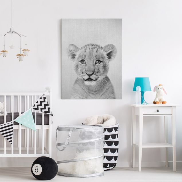 Obrazy do salonu Baby Lion Luca Black And White