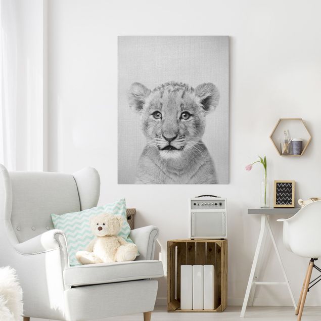 Obrazy nowoczesne Baby Lion Luca Black And White