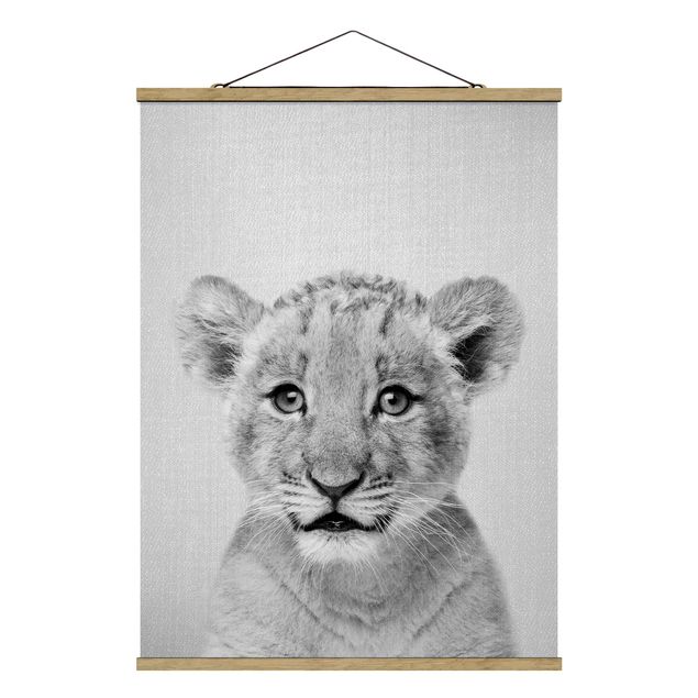 Obrazy zwierzęta Baby Lion Luca Black And White