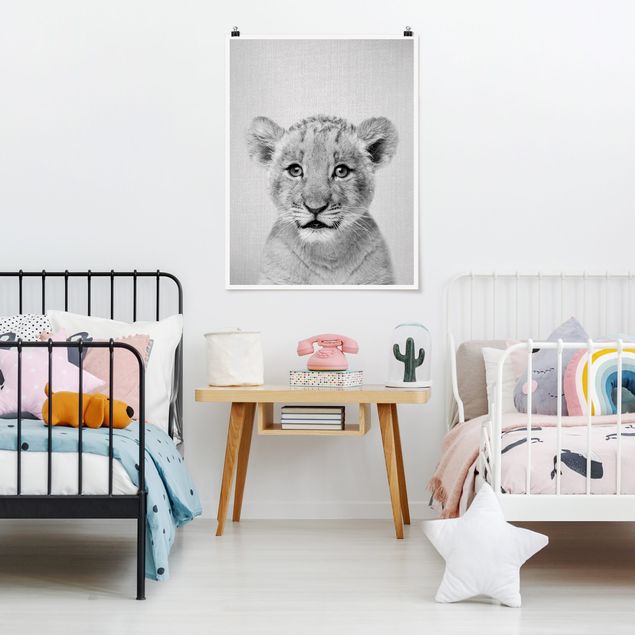 Obrazy nowoczesny Baby Lion Luca Black And White