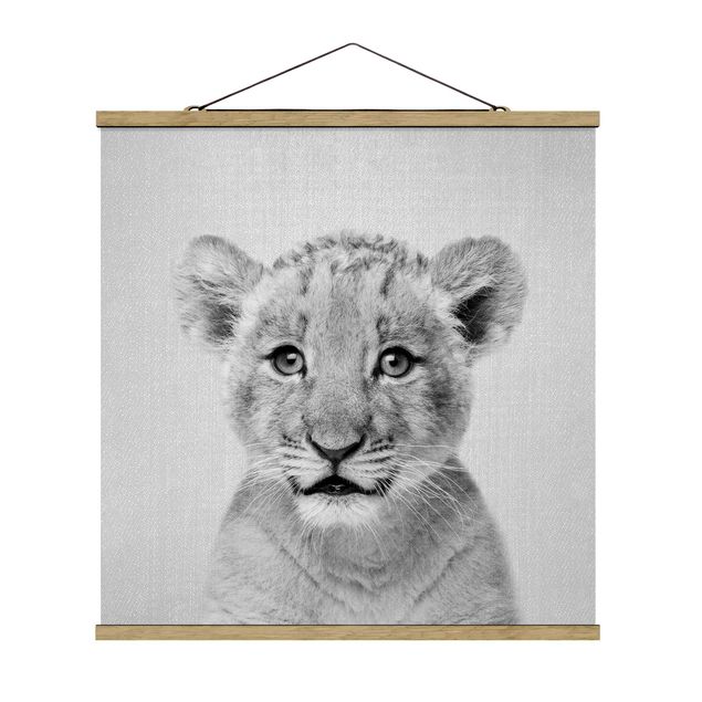Obrazy ze zwierzętami Baby Lion Luca Black And White