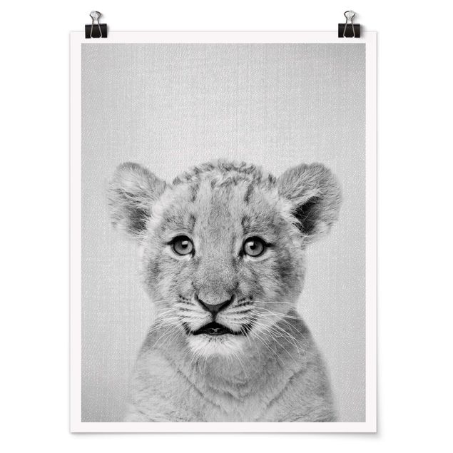 Obrazy ze zwierzętami Baby Lion Luca Black And White