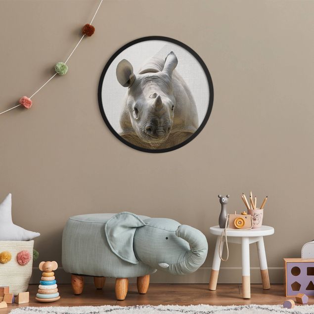 Obrazy w ramie dla dzieci Mała rhino Nina