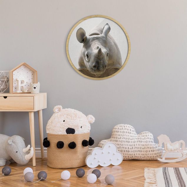 Obrazy w ramie dla dzieci Mała rhino Nina