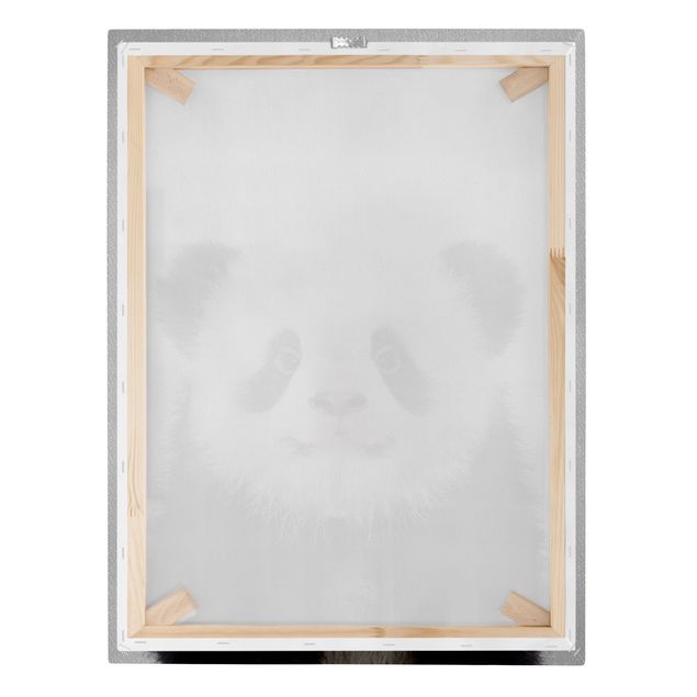 Obraz na płótnie czarno biały Baby Panda Prian