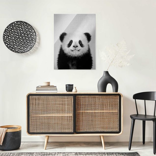 Obrazy do salonu Baby Panda Prian Black And White