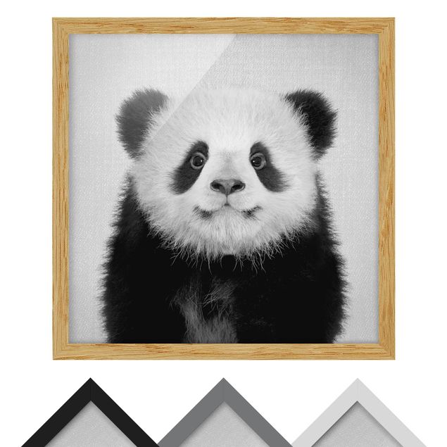 Nowoczesne obrazy Baby Panda Prian Black And White