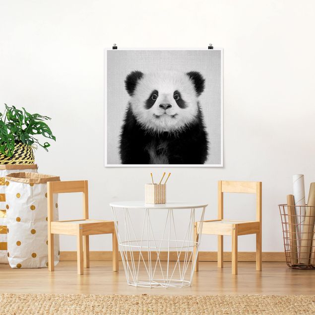 Obrazy nowoczesne Baby Panda Prian Black And White