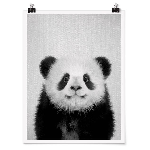 Obrazy zwierzęta Baby Panda Prian Black And White