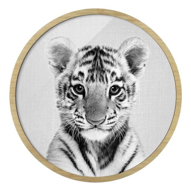 Tygrys obraz Mały tygrysek Thor czarno-biały