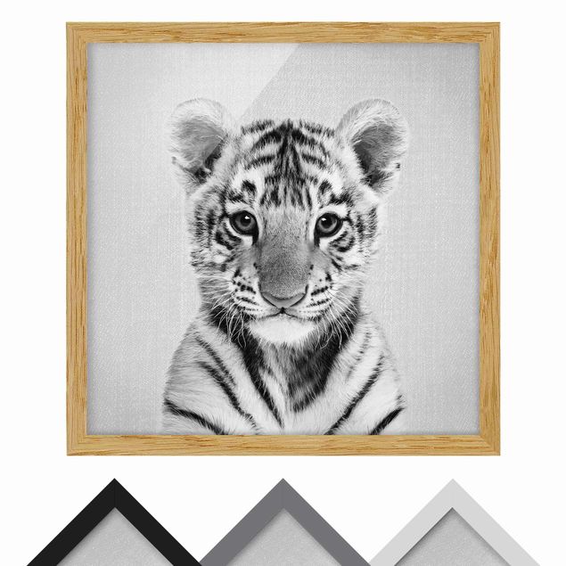 Nowoczesne obrazy Baby Tiger Thor Black And White