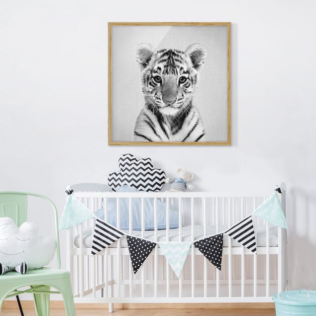 Obraz z tygrysem Baby Tiger Thor Black And White