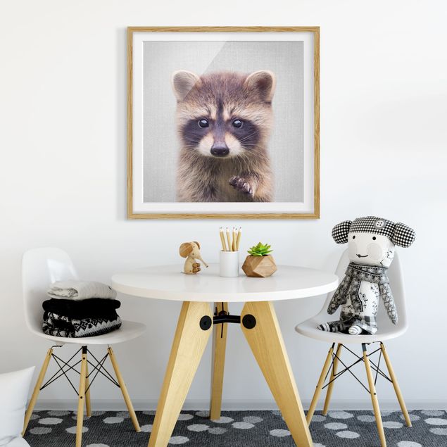 Obrazy w ramie dla dzieci Baby Raccoon Wicky