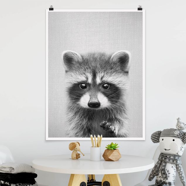 Obraz misia Baby Raccoon Wicky Black And White