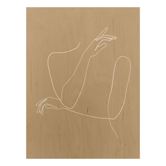 Obrazy na ścianę Line Art Ręce kobiety beżowy